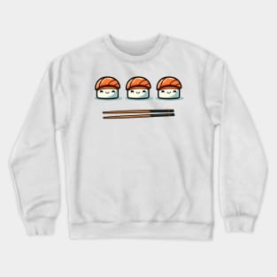 Cute Nigiri Sushi & Chopsticks Crewneck Sweatshirt